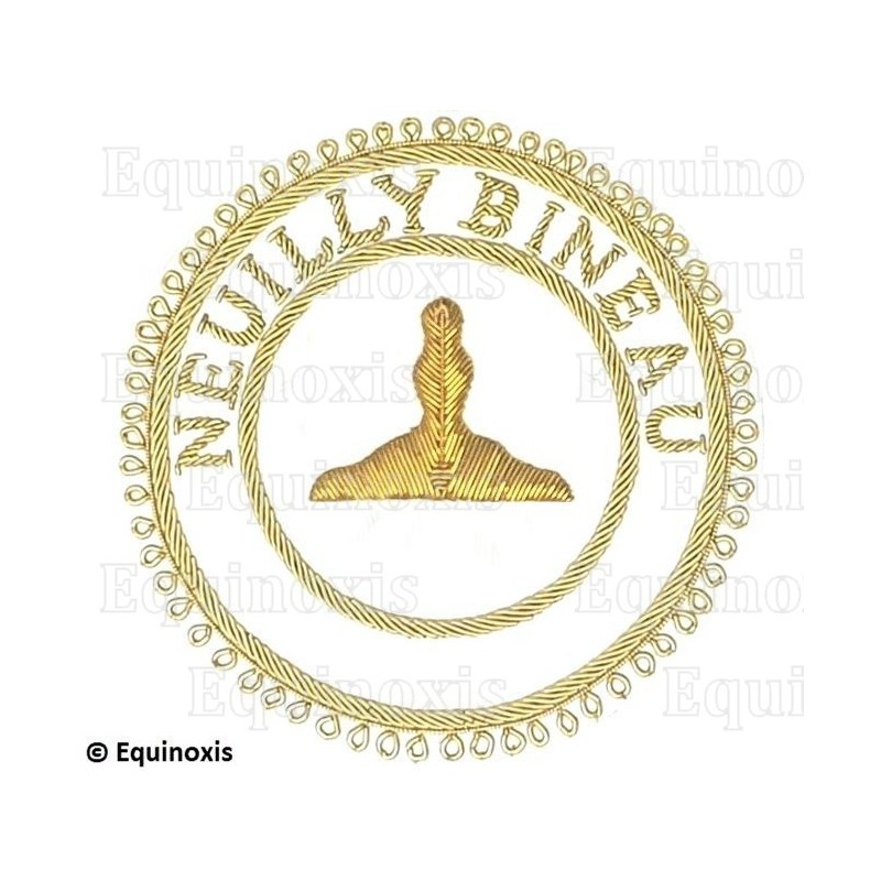 Badge / Macaron GLNF – Grande tenue provinciale – Premier Grand Surveillant – Neuilly Bineau – Brodé main